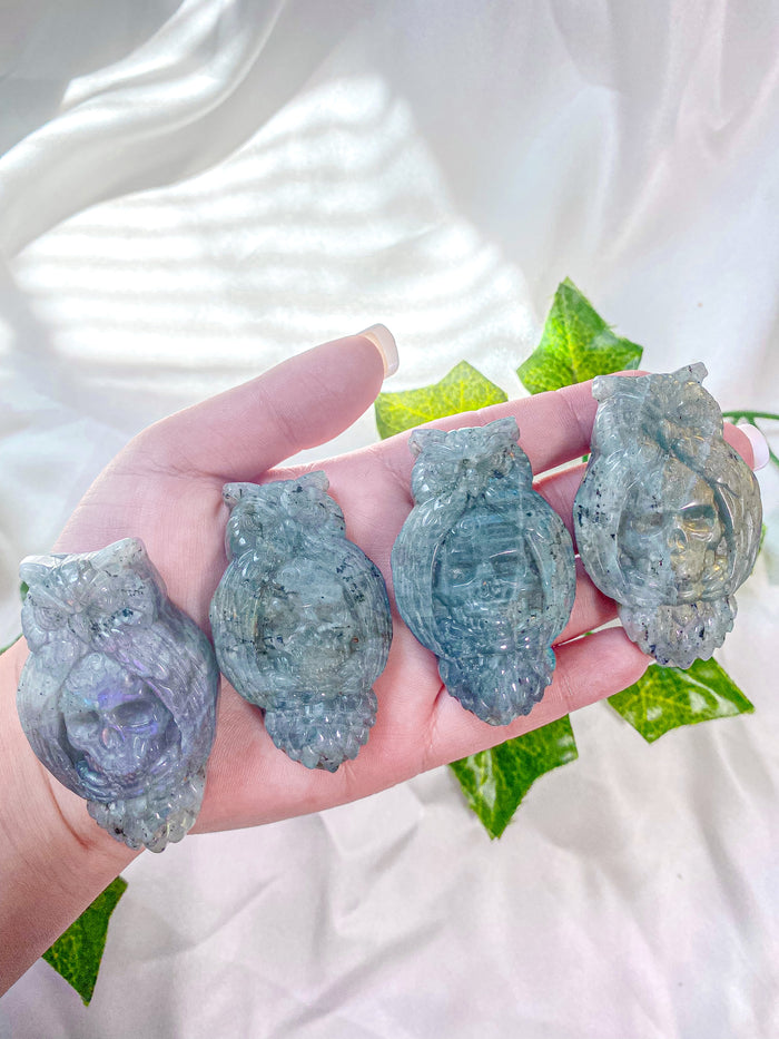 Labradorite Skull Owl