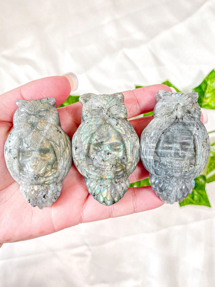 Labradorite Skull Owl