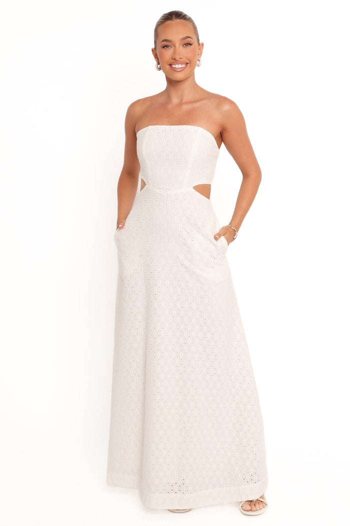 Petal and Pup USA DRESSES Laura Midi Dress - White