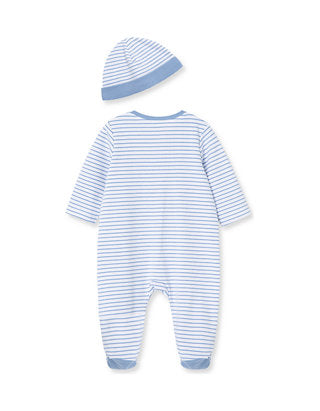 Little Me Blue Elephant Footie/Hat