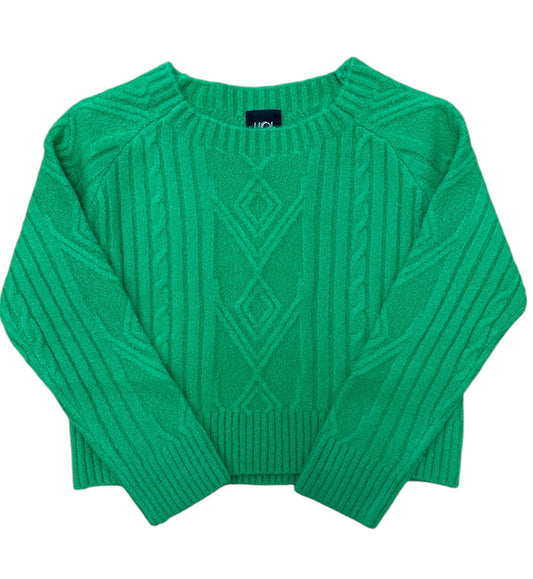 Little Olin- Aw Green Braid- Knitted Sweater