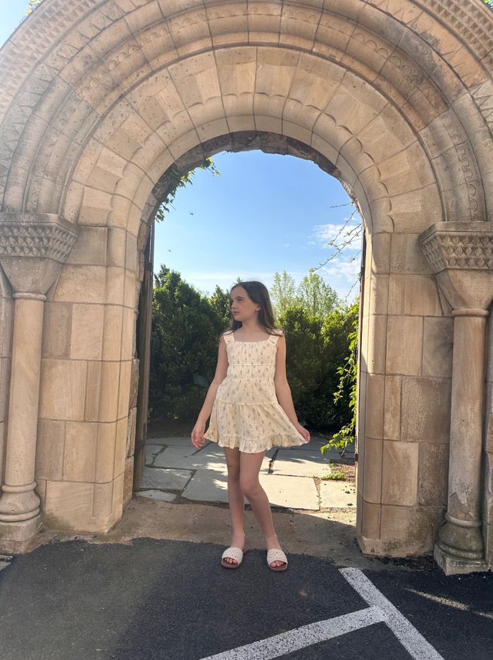 Little Olin- Floral Ruffle Dress
