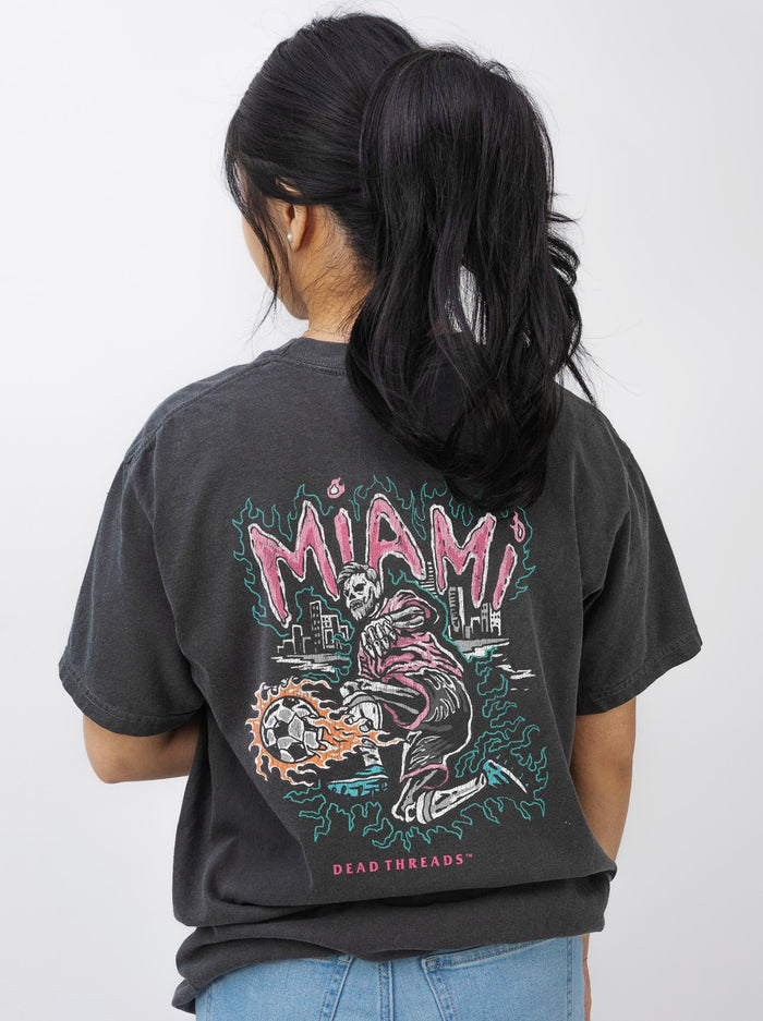 MIAMI FUTBOL - “3 SKULL” PREMIUM T - SHIRT – T-Shirt – Dead Threads Apparel