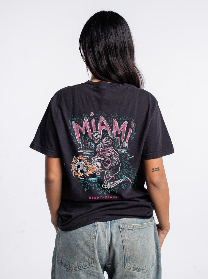 MIAMI FUTBOL - “3 SKULL” PREMIUM T - SHIRT – T-Shirt – Dead Threads Apparel