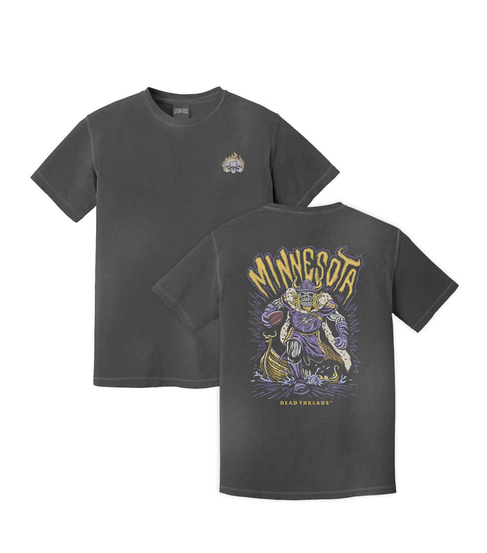 MINNESOTA FOOTBALL v1 - “3 SKULL” PREMIUM T - SHIRT – T-Shirt – Dead Threads Apparel