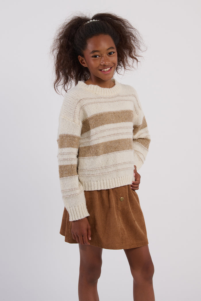 Molly Bracken- GIRLS KNITTED SWEATER-OFFWHITE/BEIGE