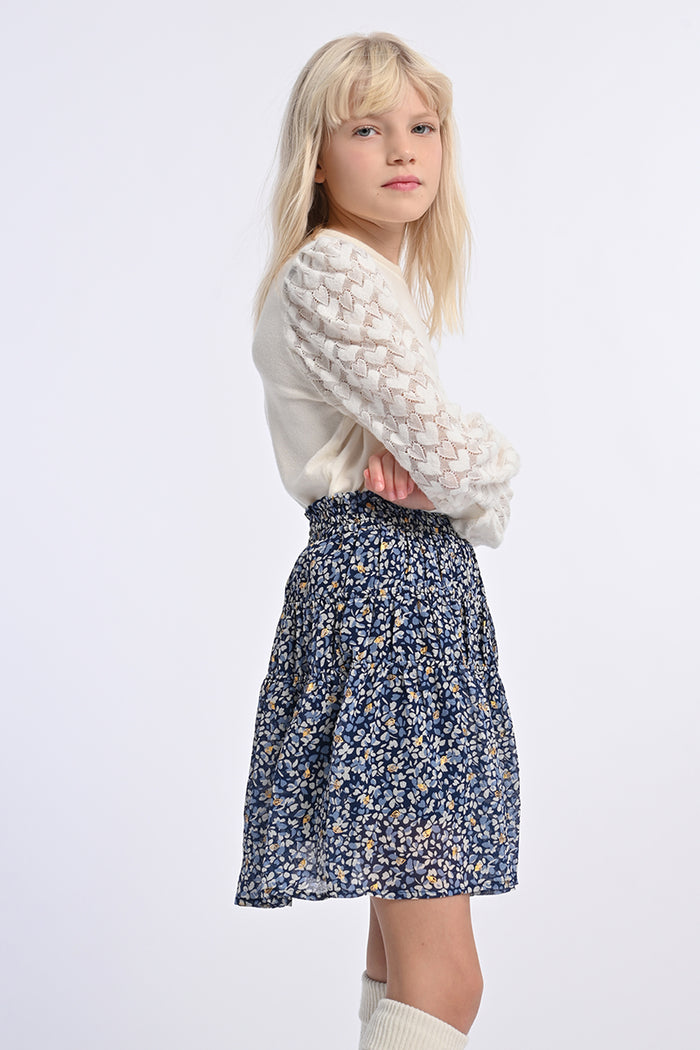 Molly Bracken-GIRLS WOVEN SKIRT-BLUE NORA