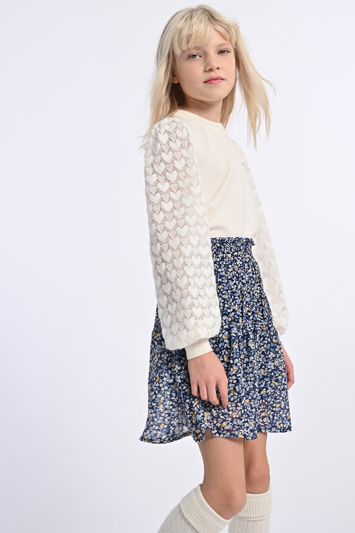 Molly Bracken-GIRLS WOVEN SKIRT-BLUE NORA
