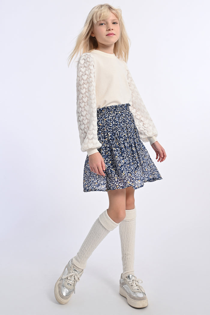 Molly Bracken-GIRLS WOVEN SKIRT-BLUE NORA