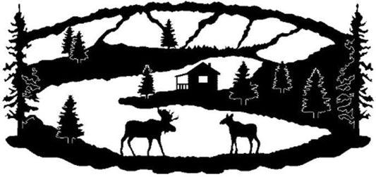 MOOSE SCENE METAL WALL HANGING