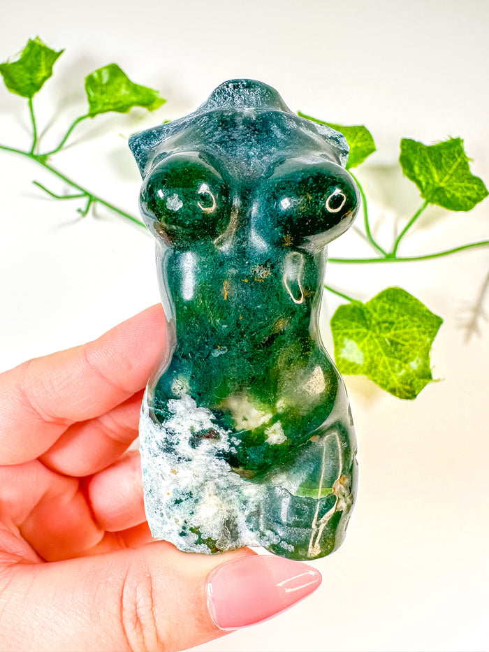 Moss Agate Goddess Body (58F)