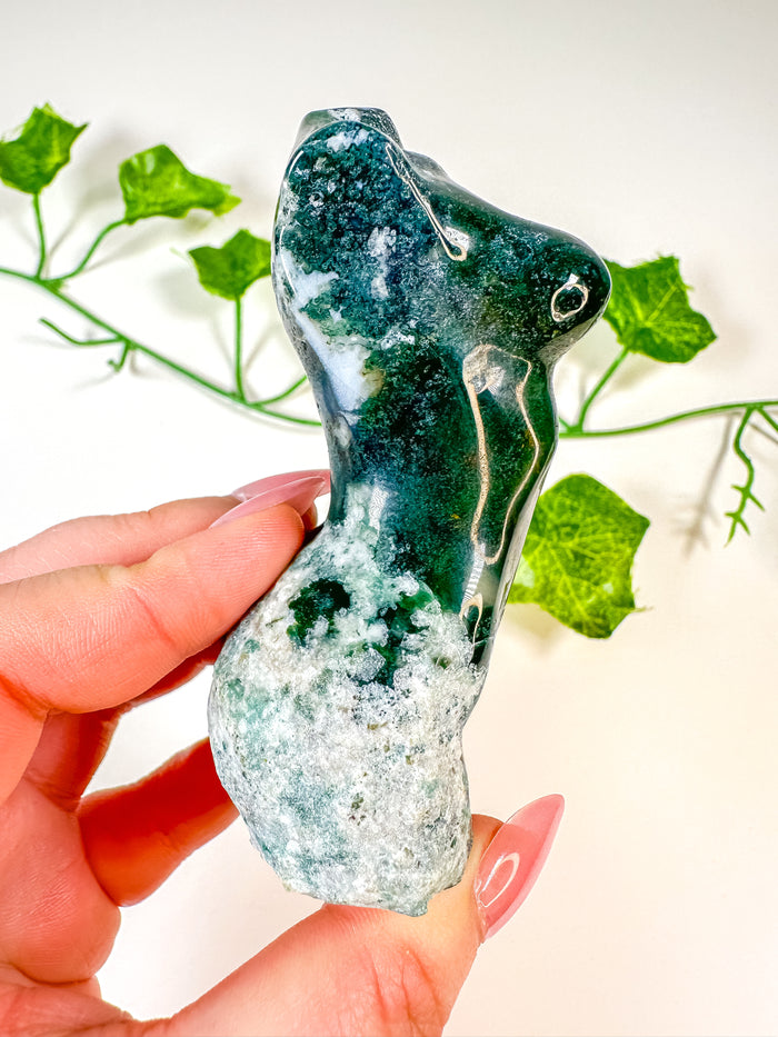 Moss Agate Goddess Body (58F)