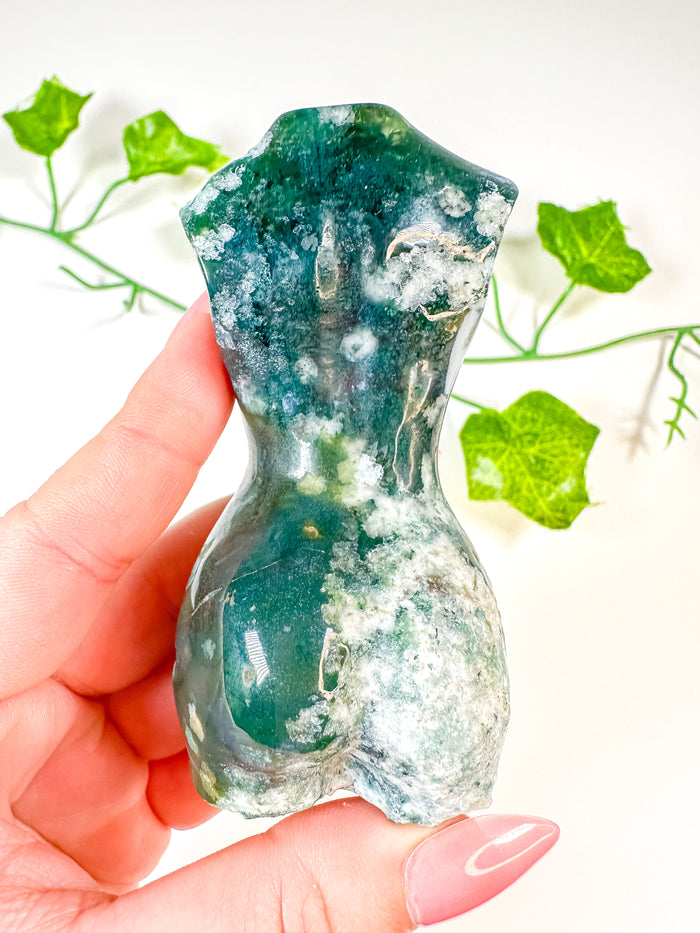 Moss Agate Goddess Body (58F)