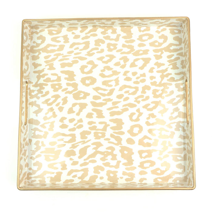 Natural Leopard Square Tray