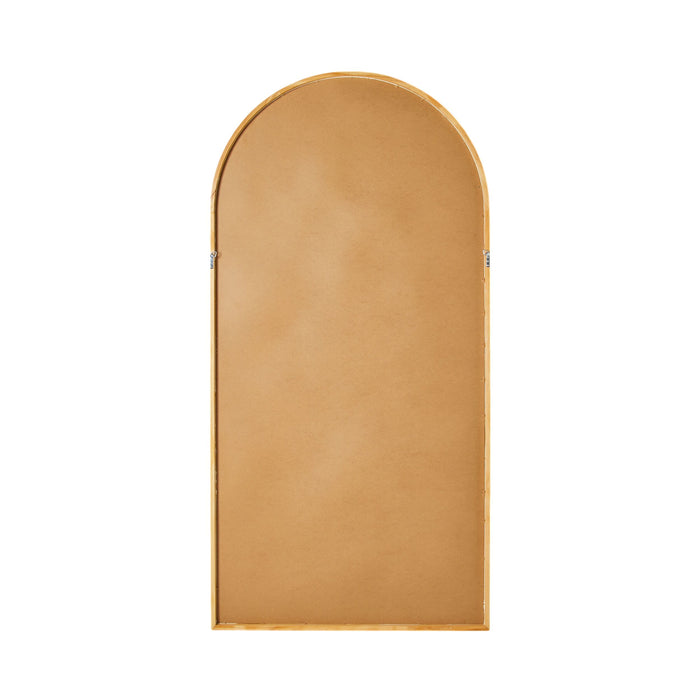 Natural Wooden Arched Floor Mirror 90x180cm