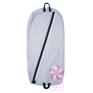 Navy Baby Seersucker Garment Bag