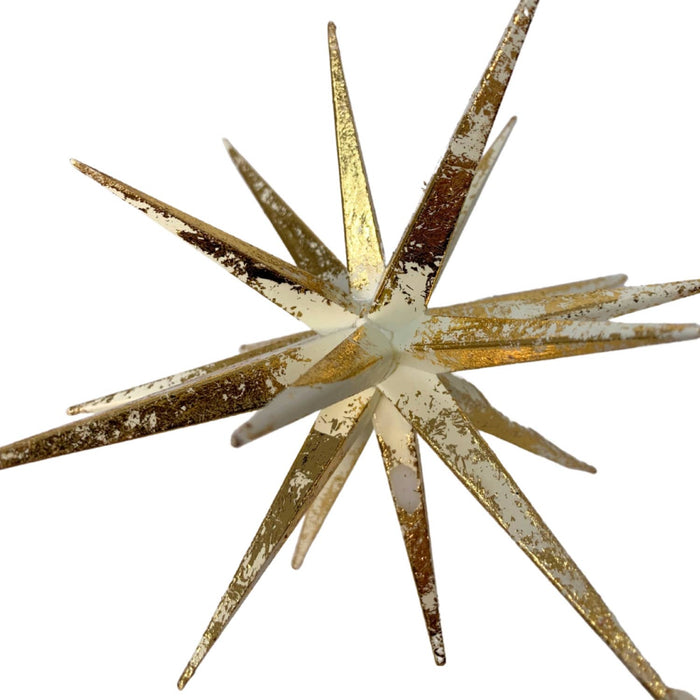 O HOLY NIGHT METALLIC SHOOTING STAR ORNAMENT - GOLD/CREAM 6"