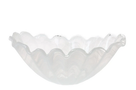 Onda Glass White Medium Centerpiece