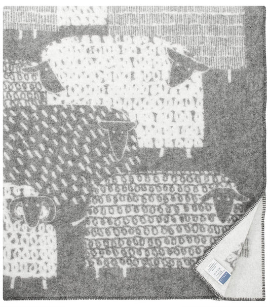 Pakapaat  - Wool Blanket from Finland - Gray/White