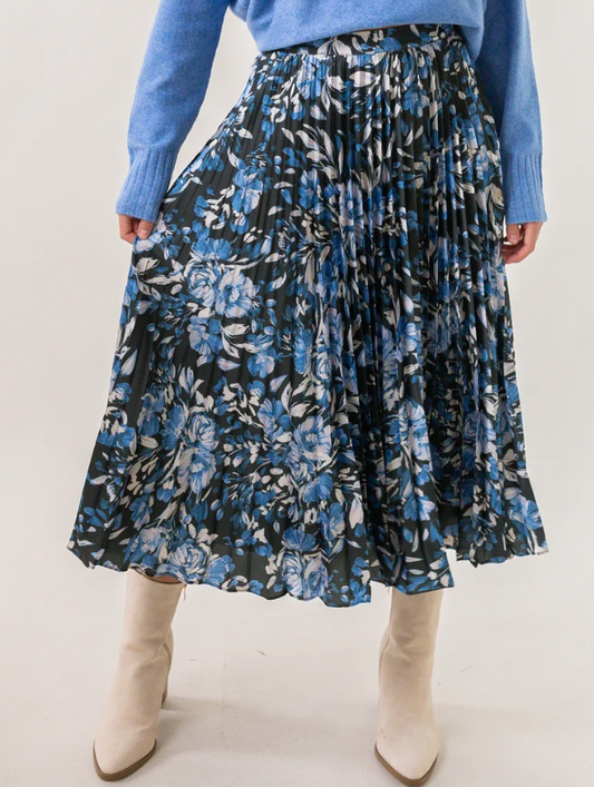 Parisian Bleu Midi Skirt