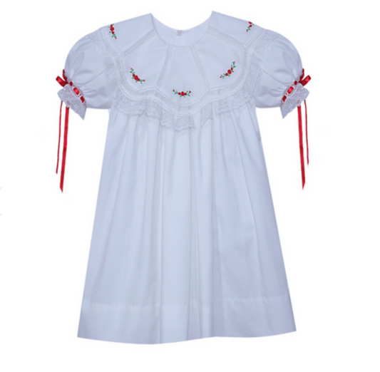 Phoenix&Ren-Chandler Dress-Red Christmas Embroidery Buds