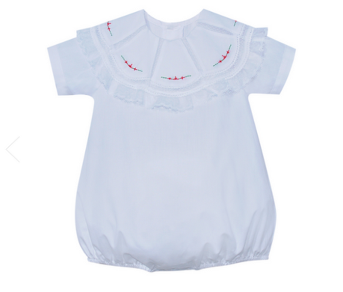 Phoenix&Ren Clayton Boy Bubble-Red Christmas Embroidered Collar