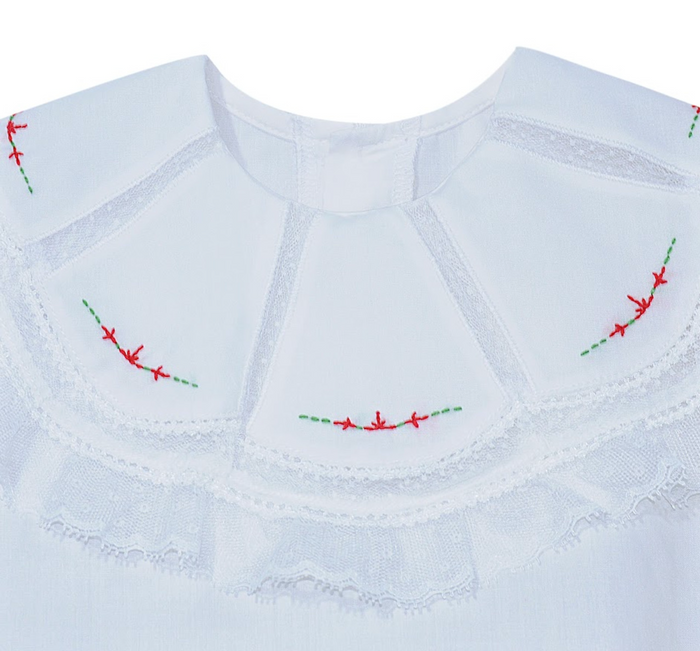 Phoenix&Ren Clayton Boy Bubble-Red Christmas Embroidered Collar