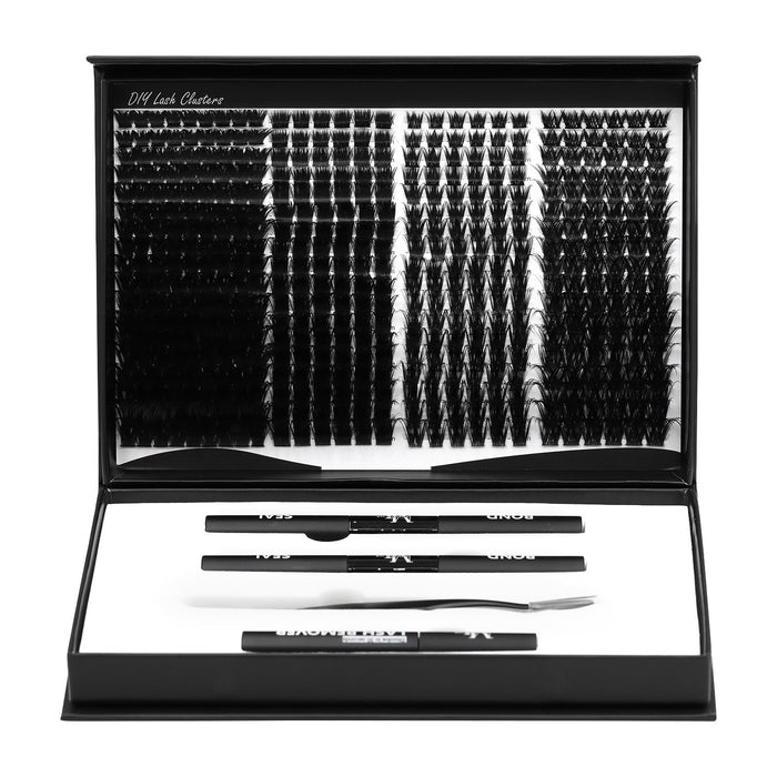 Premium DIY Lash Extension Kit – Cat Eye Glam Cluster Lashes (Luxury Collection)