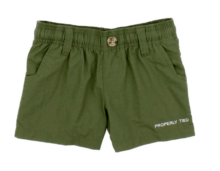 Properly Tied- Boys Mallard Short Olive