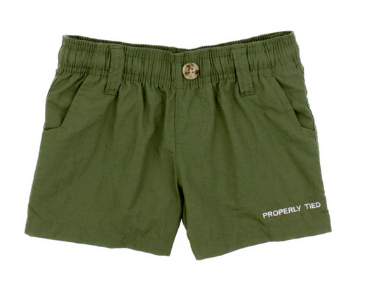 Properly Tied- Boys Mallard Short Olive
