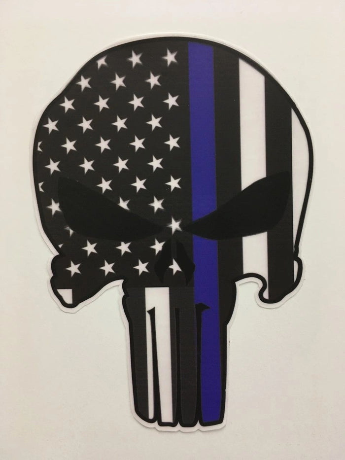 Punisher Skull Blue Line - Decals