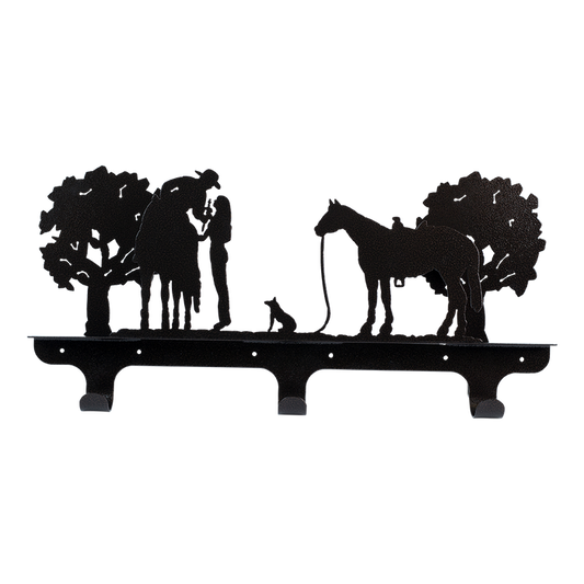 Ranch Couple Triple Wall Hook - Textured Black Steel - Coppervein, hand-made steel by Allwayz Mags