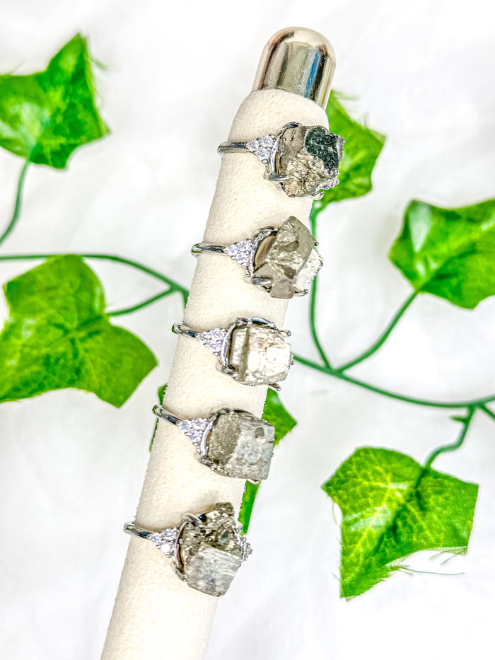 Raw Pyrite Ring (adjustable)