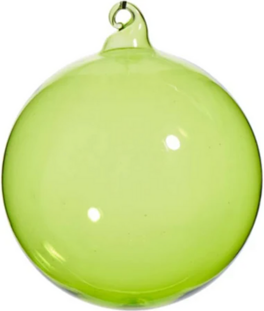 Raz- 4" Apple Green Sheer Blown Glass Ball Ornament