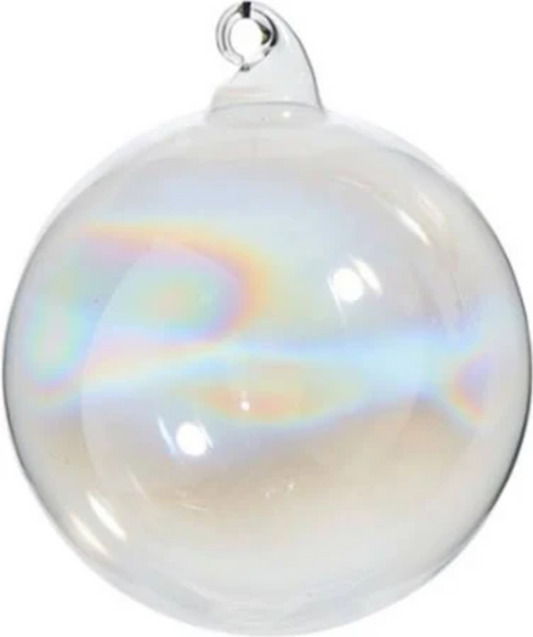 Raz- 5" Iridescent Sheer Blown Glass Ball Ornament