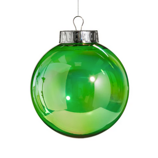 Raz- 8" Bright Green Seamless Iridescent Ball