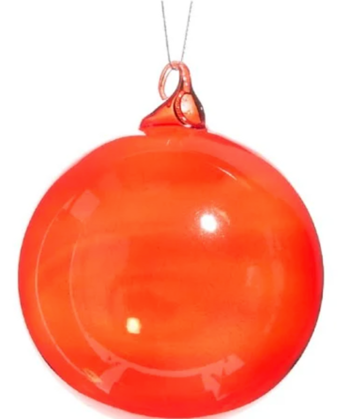 Raz-4" Red Sheer Blown Glass Ball Ornament