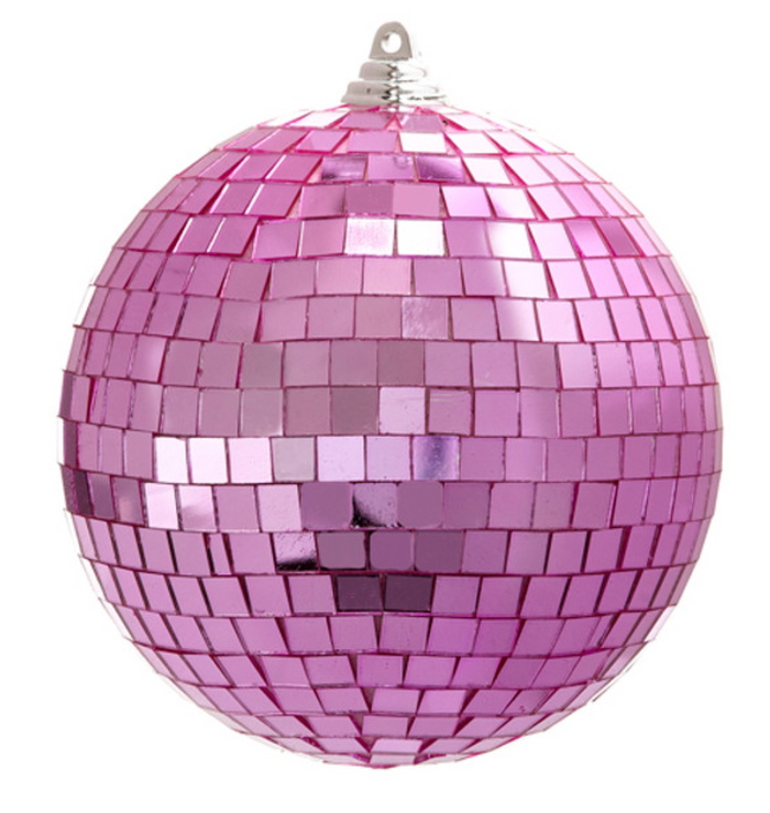Raz 6" or 8" Large Pink Disco Ball Christmas Ornament