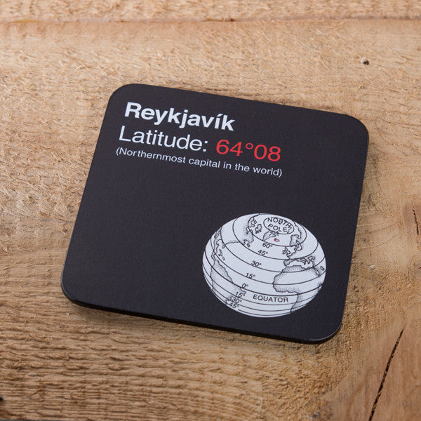 Reykjavik Latitude - Set of 6 Cork Coasters - Idontspeakicelandic