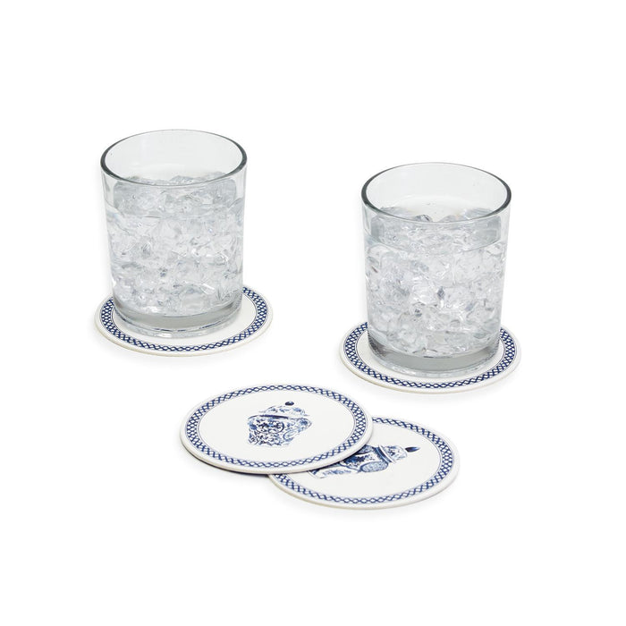 Set of 40 Chinoiserie Paper Coasters