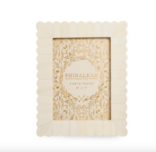 Shiraleah- Roma 5" x 7" Scalloped Picture Frame, Ivory