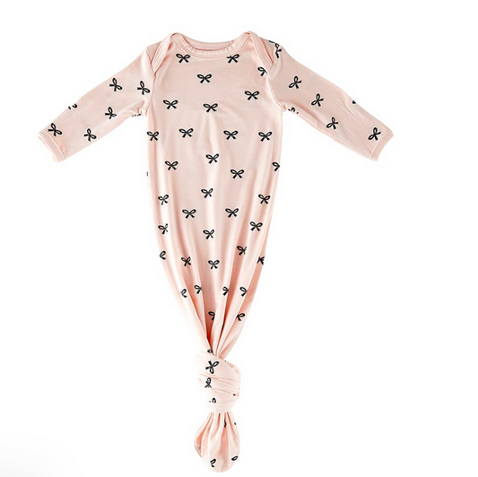 Stephan Baby - Knotted Gown - Bows, 0-3 mo