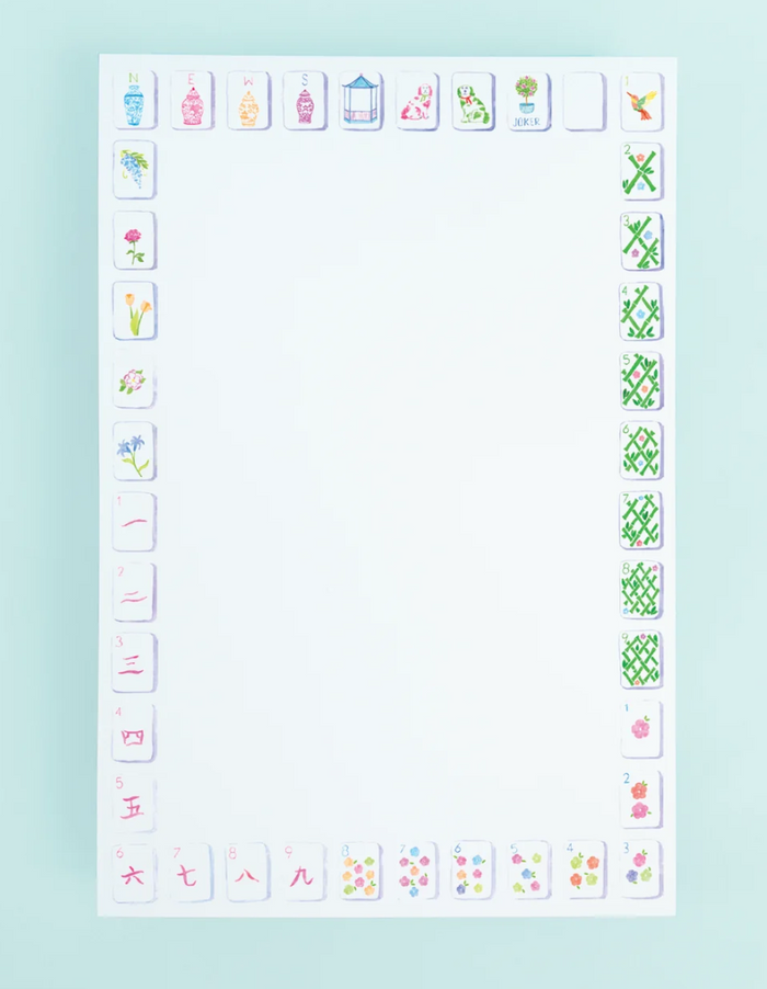 Sunset Mahjong Tiles Border Notepad