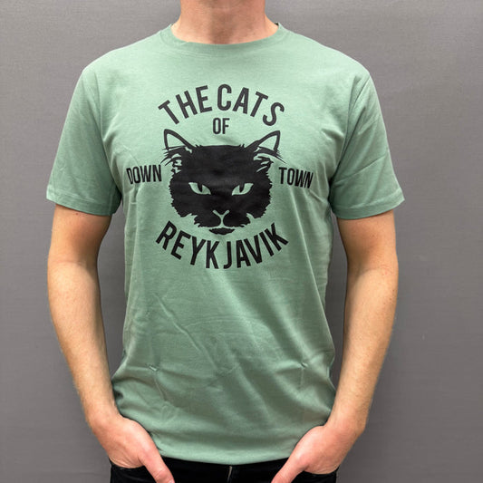 The Cats of Reykjavik - T-shirt - Sage Green