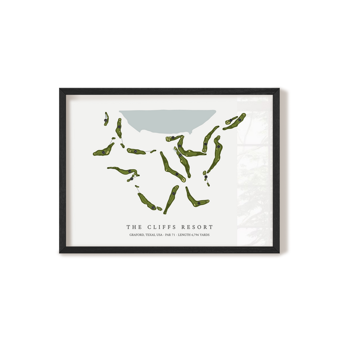 The Cliffs Resort | Golf Course Map | Black Frame