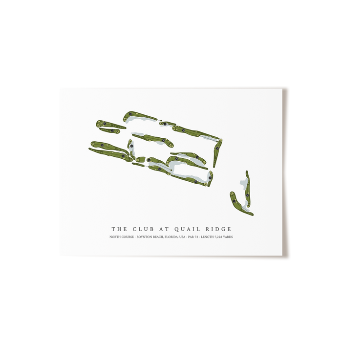 The Club at Quail Ridge - North Course | Golf Course Map | Unframed