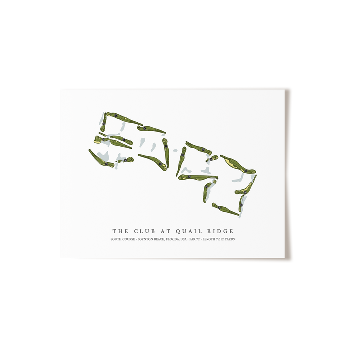 The Club at Quail Ridge - South Course | Golf Course Map | Unframed