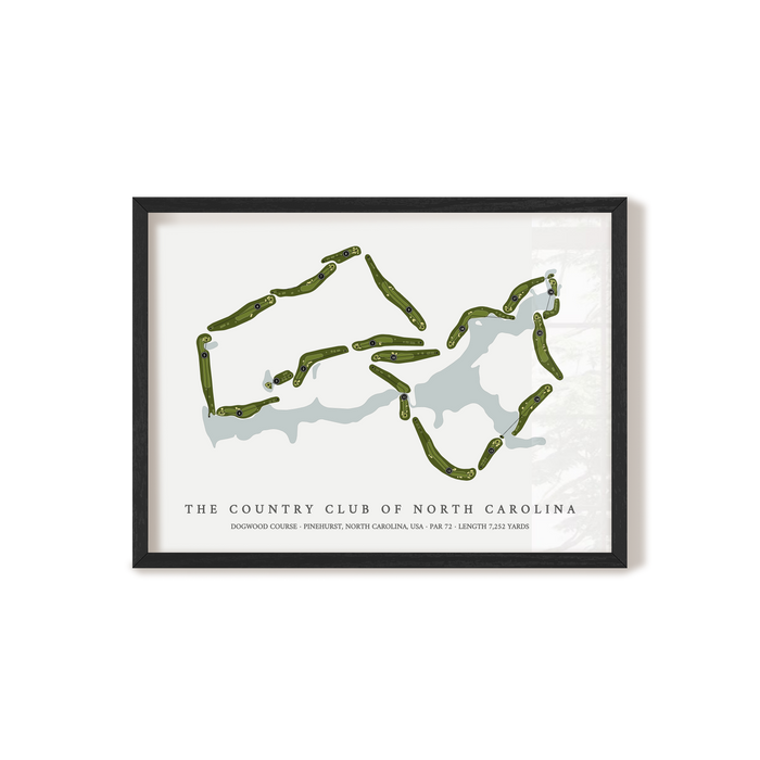 The Country Club of North Carolina - Dogwood Course | Golf Course Map | Black Frame