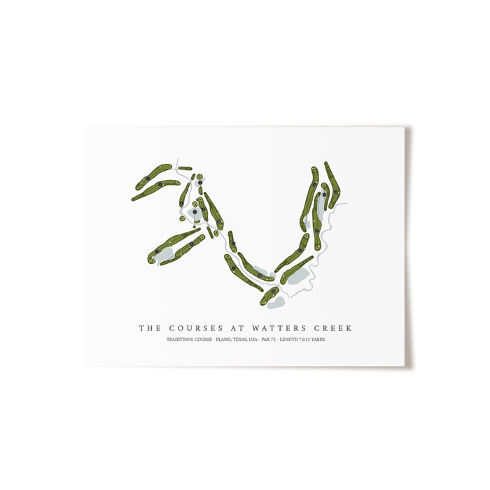 The Courses at Watters Creek - Traditions Course | Golf Course Map | Unframed