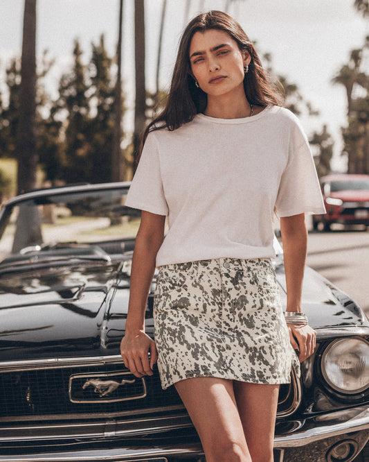 The Off White Dry Cotton Vintage Shirt The Dalmatian Denim Skirt Los Angeles California Danielle ...